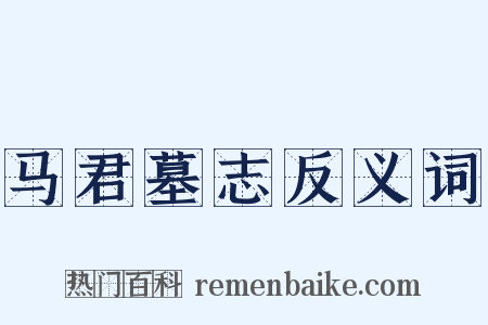 马君墓志反义词是什么意思的图片